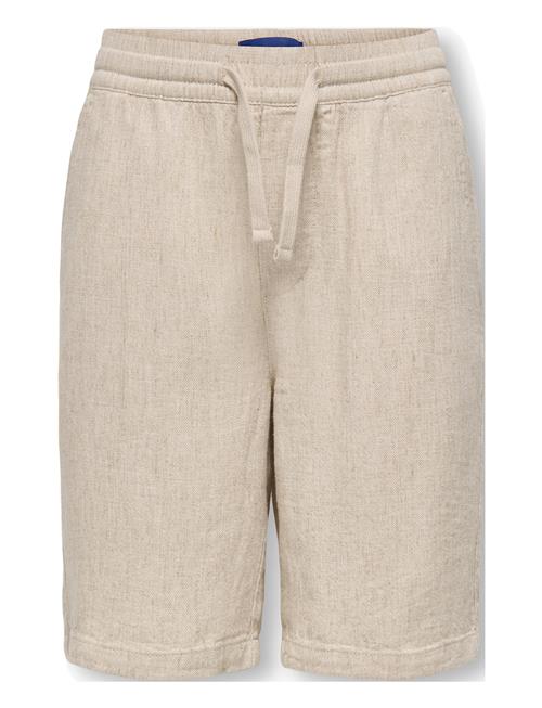 Se Osjtel Visc Lin Shorts 0075 ONLY & SONS Beige ved Booztlet