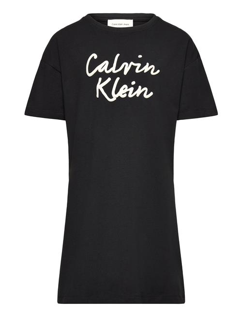Script Logo T-Shirt Dress Calvin Klein Black