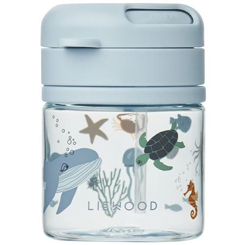 Liewood Pavia Tritan-fremstillet Sugerørsbæger Sea Creature / Sandy | Blå | 0