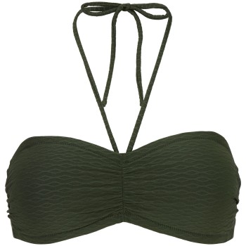 Damella Olivia Textured Padded Bikini Bra Mørkgrøn  nylon 46 Dame