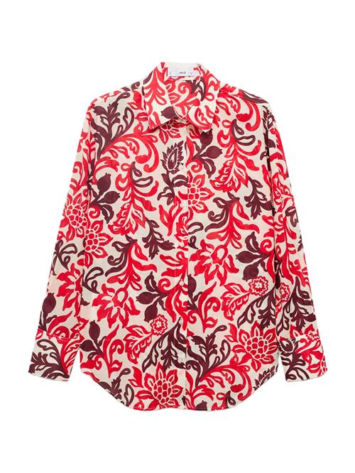 MANGO Bluse 'JULIA'  choko / rød / offwhite