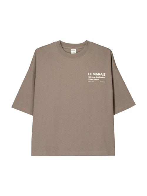 Bershka Shirts  mørkebeige / hvid
