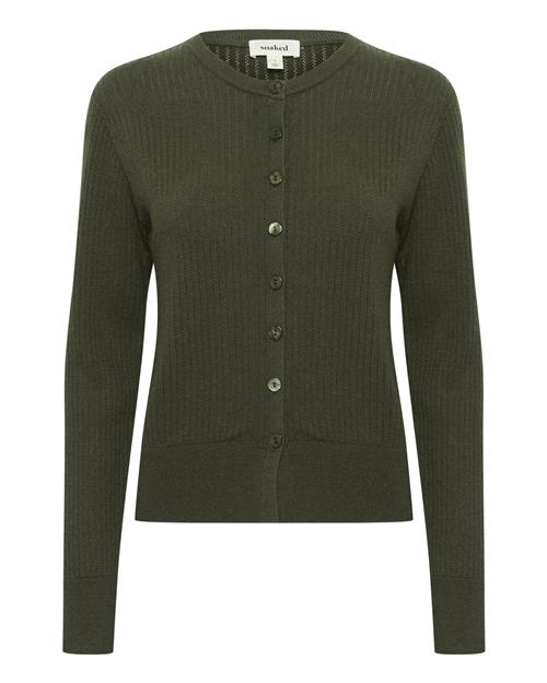 SOAKED IN LUXURY Cardigan 'Spina'  khaki
