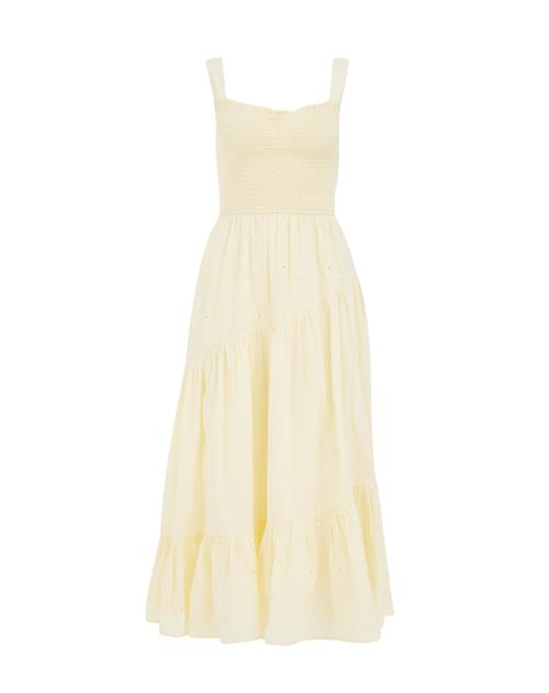 WE Fashion Sommerkjole  lysegul