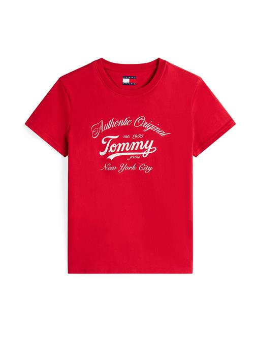 Tommy Jeans Shirts 'ESSENTIAL'  rød / hvid