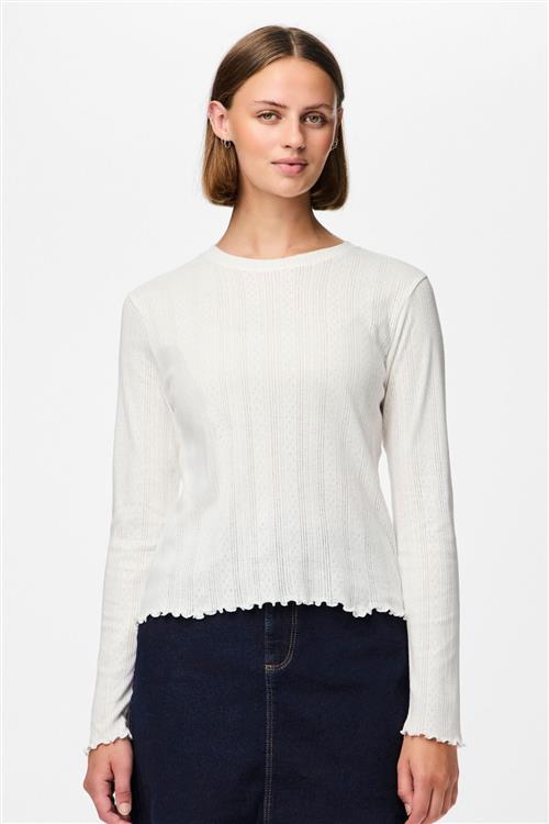 Marie O-Neck Poin Top - Cloud Dancer - PIECES