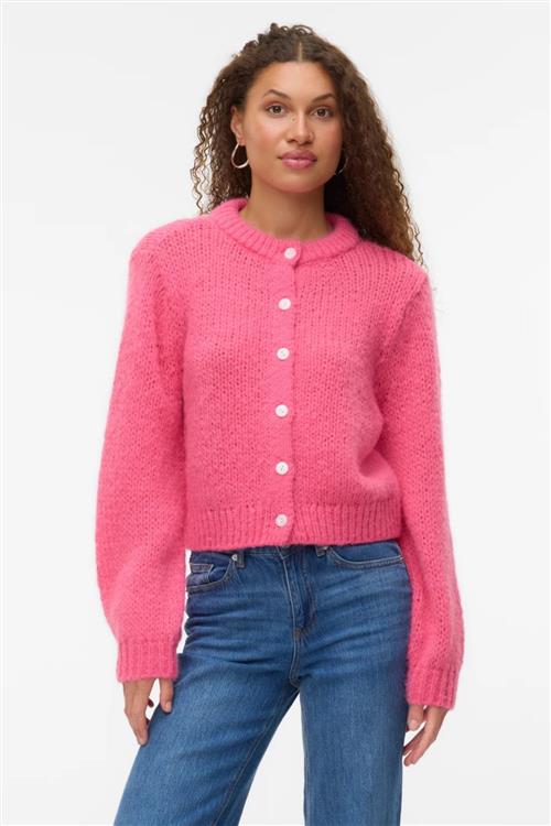 Wilo O-Neck Cardigan - Hot Pink - S - Vero Moda