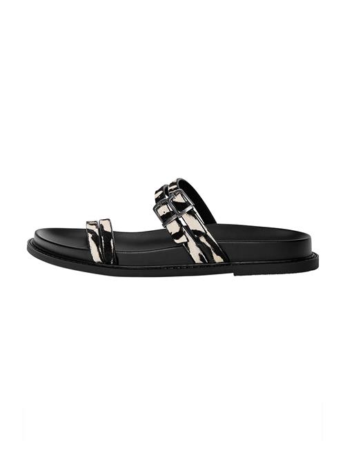 Pull&Bear Pantoletter  ecru / sort