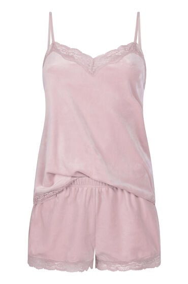 Hunkemöller Cami top Velours Lace pink