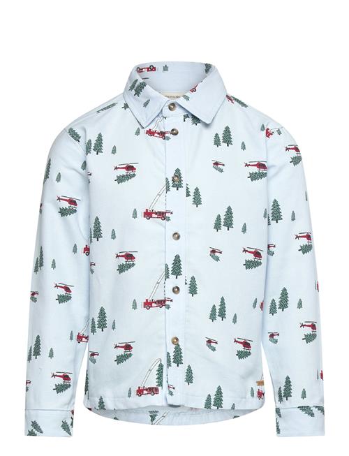 Se Shirt Ls Aop Minymo Blue ved Booztlet