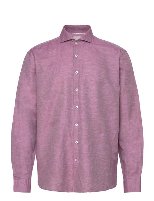 1927: Cotton/Lin Shirt Wf L/S Lindbergh Black Purple
