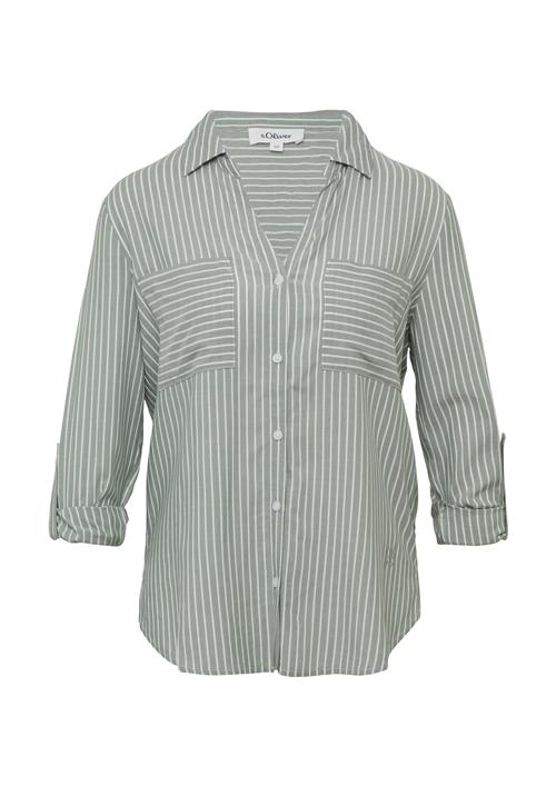 s.Oliver Bluse  grøn / hvid