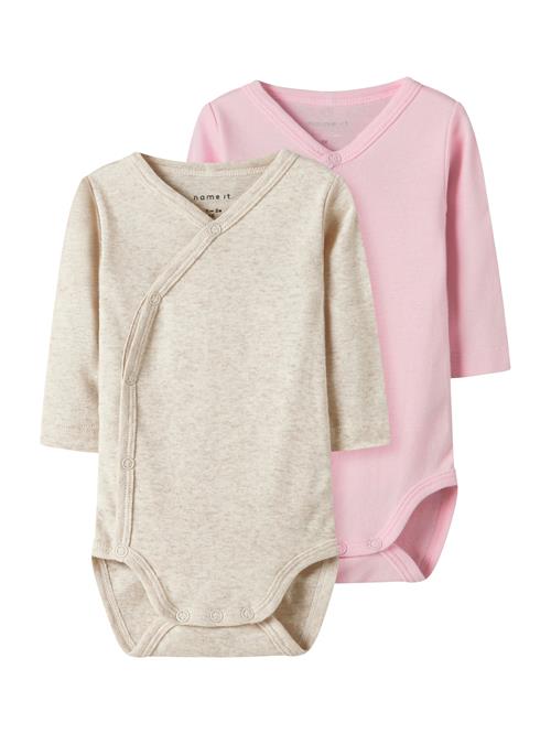 NAME IT Sparkedragt/Body  beige-meleret / lyserød
