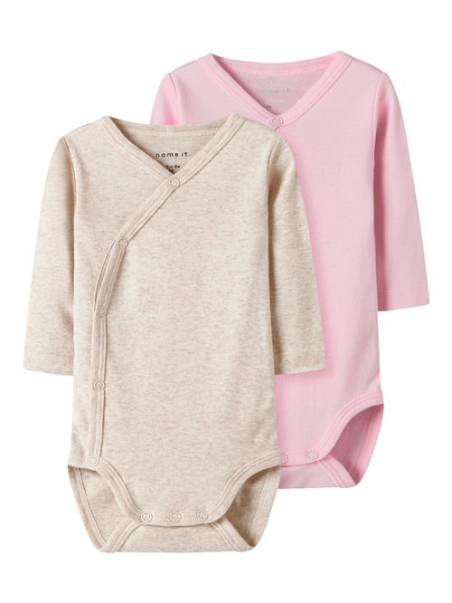 NAME IT Sparkedragt/Body  beige-meleret / lyserød
