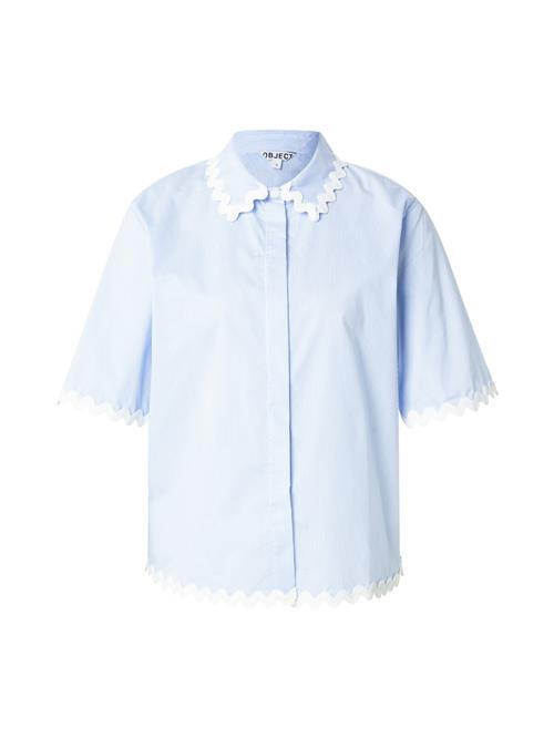 OBJECT Bluse 'OBJFIE'  lyseblå / hvid
