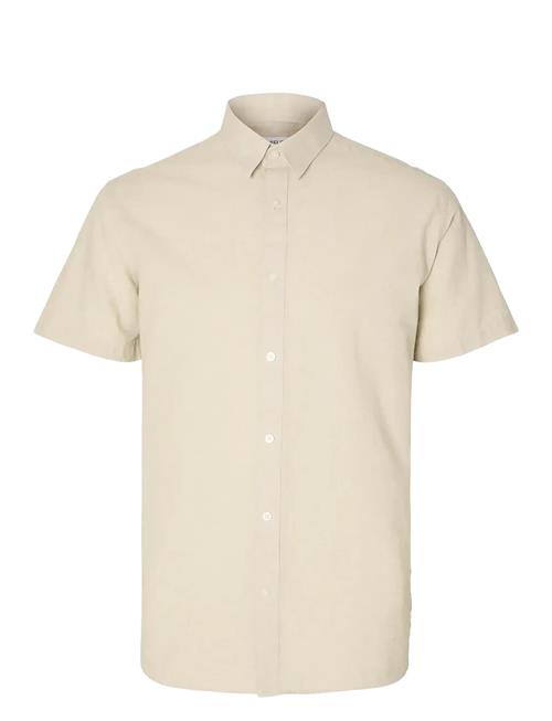 Slhregkylian-Linen Shirt Ss Classic Selected Homme Beige