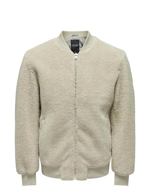 Se Onsphil Faux Fur Bomber Jacket Otw Cs Cb ONLY & SONS Cream ved Booztlet