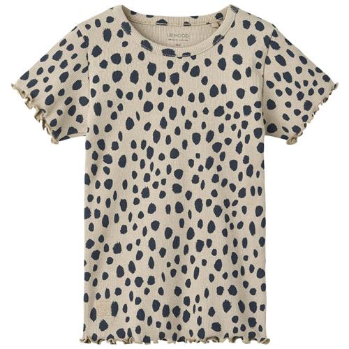 Liewood Nieve Mønstret T-shirt Leo Spots/Mist 128 cm  Beige  128 cm  kvinde