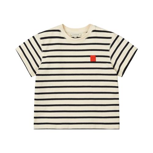 Liewood GOTS Sixten T-shirt Stripe Classic Navy Creme De La Creme |  | 116 cm