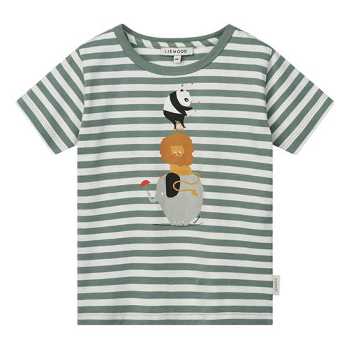 Liewood GOTS Apia Kortærmet T-shirt Circus Stripe Peppermint | Grønn | 80 cm