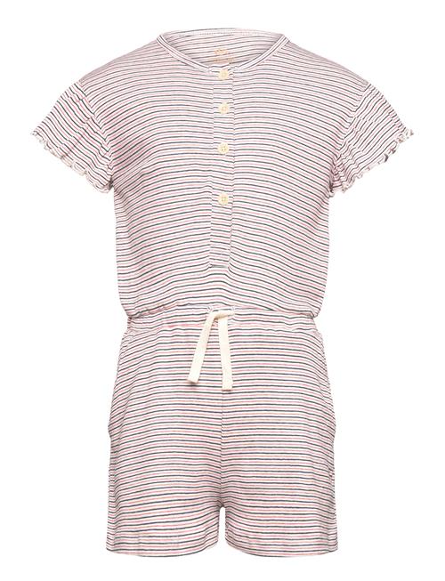 Striped Jumpsuit With Ruffles Copenhagen Colors Pink