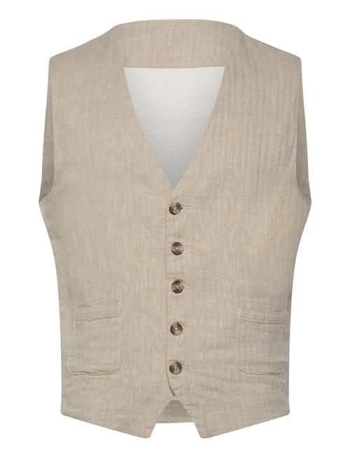 Cotton Linen Waistcoat Lindbergh Beige