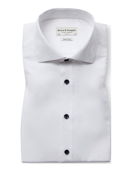 Se Bs Zhang Slim Fit Shirt Bruun & Stengade White ved Booztlet