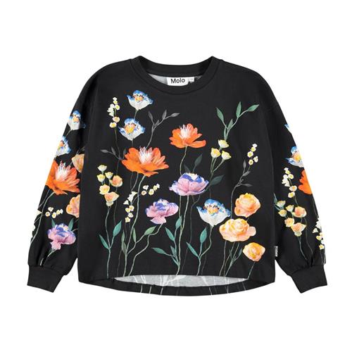 Molo GOTS Reniza Langærmet T-shirt Flower Picking | Sort | 140 cm