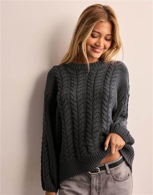 Se Vero Moda - Grå - Vmsveacable Ls O-Neck Pullover Ga B ved Nelly