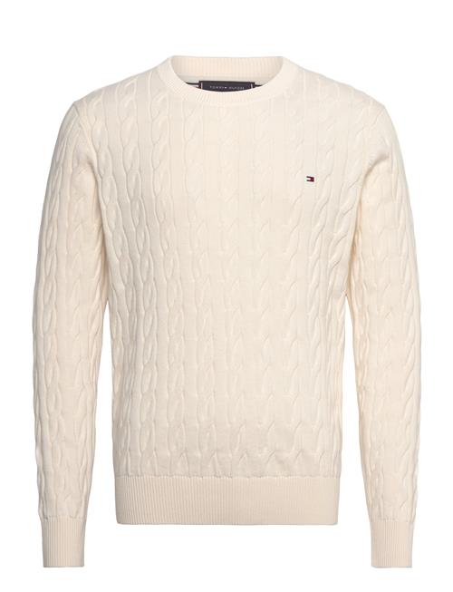 Classic Cotton Cable Crew Neck Tommy Hilfiger White