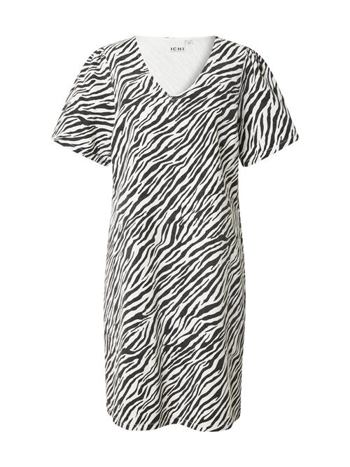 ICHI Kjole 'IH ZEBRA'  sort / hvid