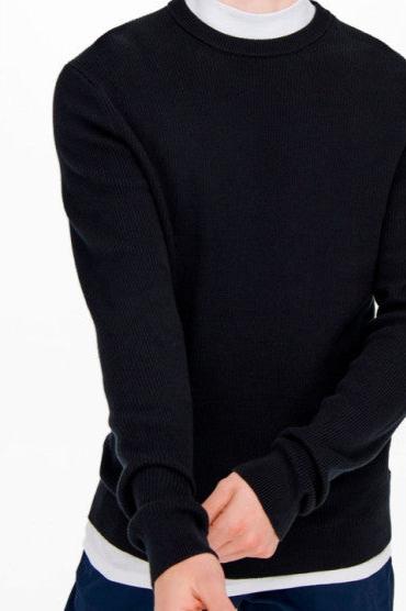 Patrick Regular Crew - Dark Navy - Regular fit - Herre - M - Only & Sons