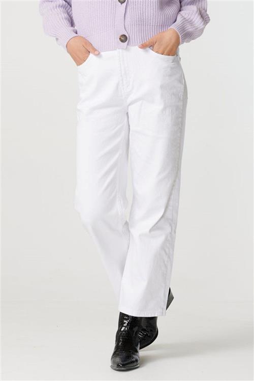 Brede high waist jeans - Hvid - Dame - 30/32 - ONLY
