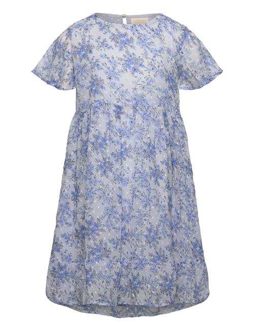 Se Dress Flower Dobby Creamie Blue ved Booztlet
