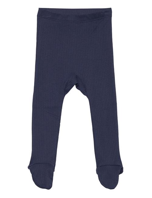 Baby Rib Tights W. Feet Copenhagen Colors Navy