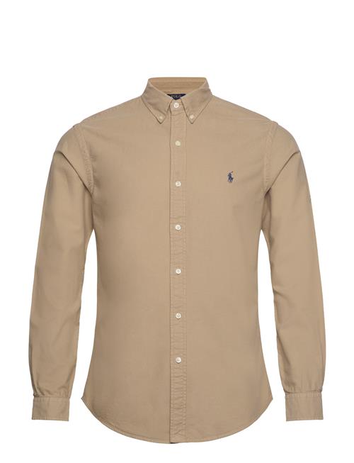 Slim Fit Garment-Dyed Oxford Shirt Polo Ralph Lauren Beige