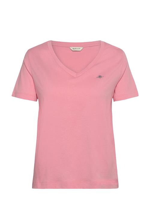 Reg Shield Ss V-Neck T-Shirt GANT Pink