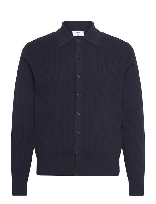 Cotton Merino Knit Shirt Filippa K Navy