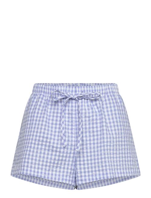 Short Seersucker Check Hunkemöller Blue