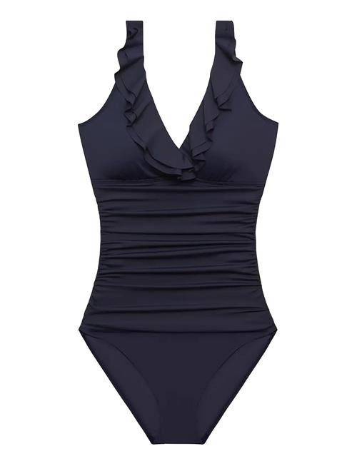 Lrl Ess. Ruffle Surplice U/W Tank S Lauren Ralph Lauren Swimwear Black