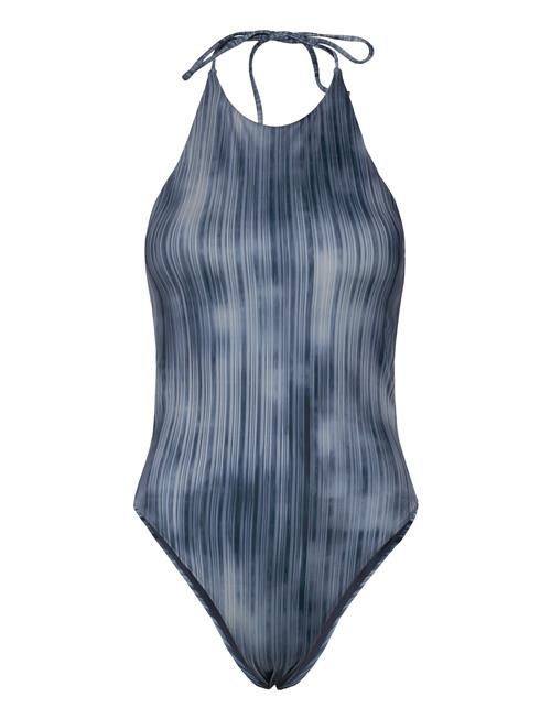 Tie Printed Halter Neck Swimsuit Weekday Blue