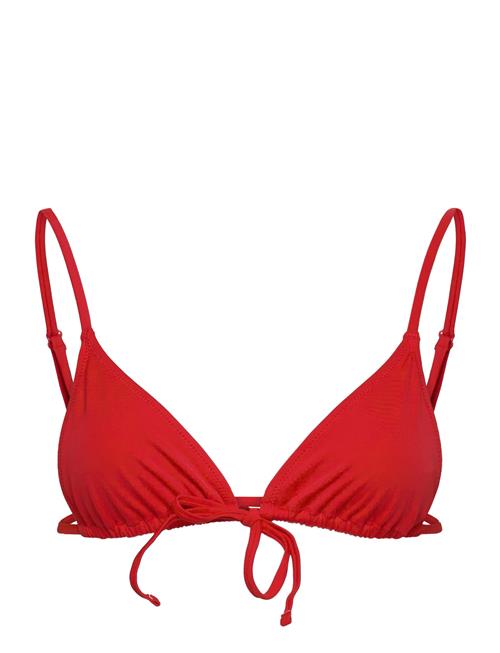 Shiny Triangle Bikini Top Weekday Red