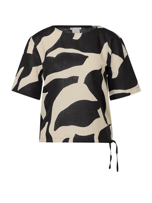 STREET ONE Bluse  beige / sort
