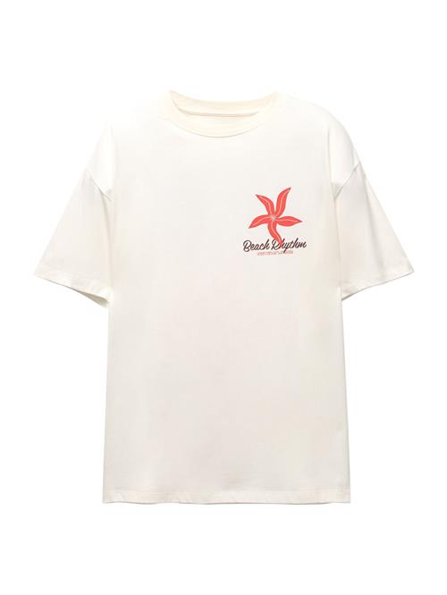 Pull&Bear Shirts  blodrød / sort / offwhite