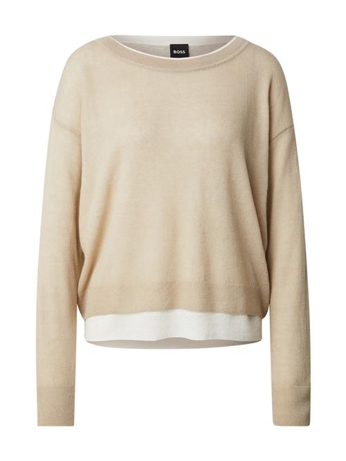 BOSS Pullover 'Femok'  camel / hvid