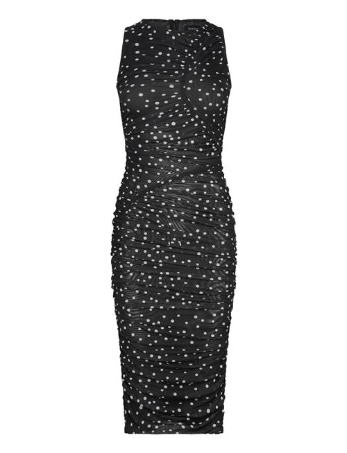 Felicia Spot Mesh Midi Dress Bardot Black