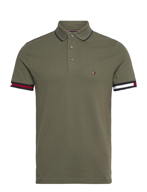 Se Flag Cuff Slim Fit Polo Tommy Hilfiger Khaki ved Booztlet