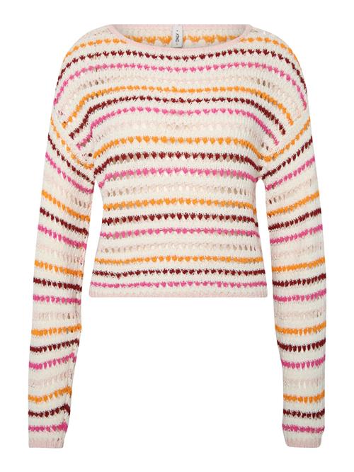 Only Tall Pullover 'ONLGEENA'  orange / lys pink / vinrød / hvid