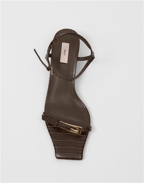 Nelly - Brun - Buckle Square Toe Heel