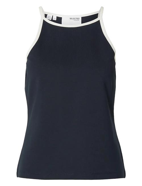 Se Slfelfrida Sl Contrast Top Selected Femme Navy ved Booztlet